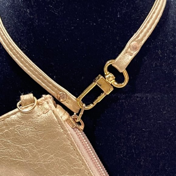 NEIMAN MARCUS Metallic Gold Wristlet NWOT - Picture 7 of 14